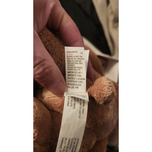 Gund Kraft Peanut Butter Bears 10" Plush Stuffed Teddy Red Green Bow Tie Beanie - Picture 5 of 6